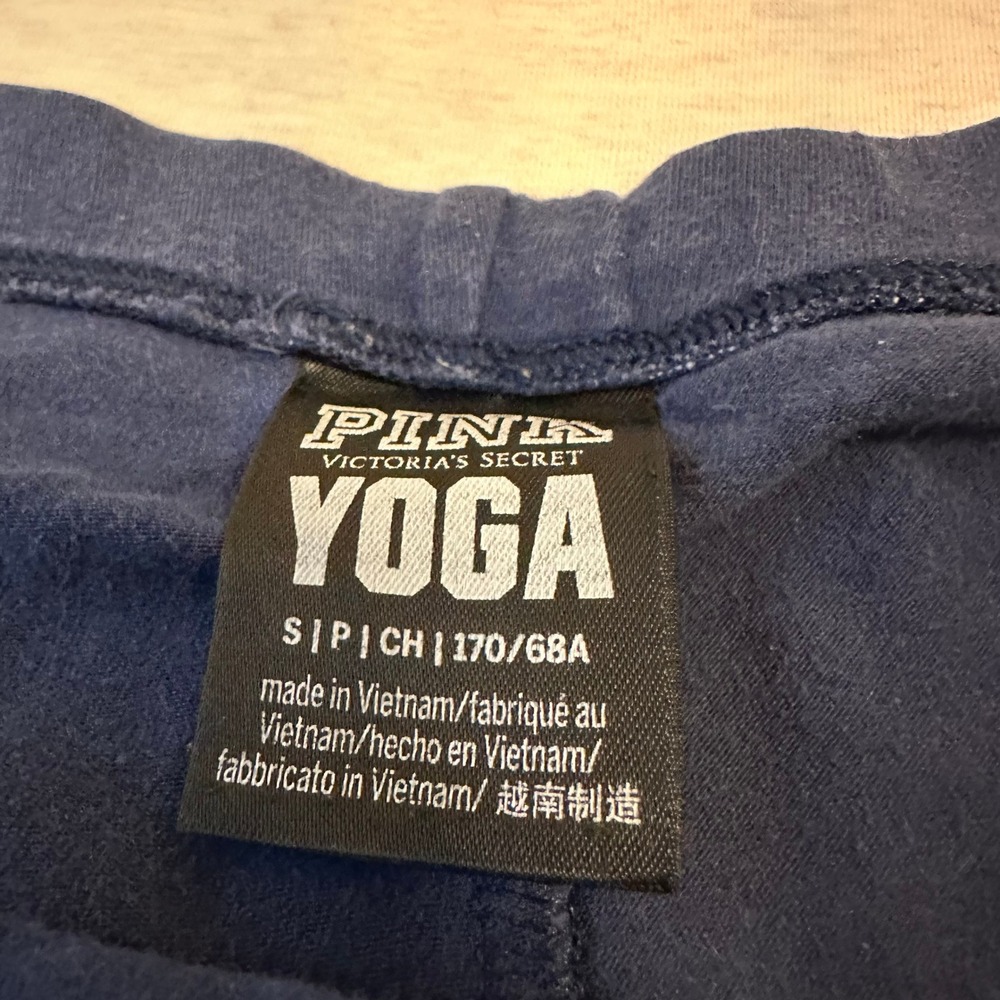 Pink Victoria's Secret Yoga Bike Shorts Navy Blue Women Small Athletic Workout - Picture 5 of 6
